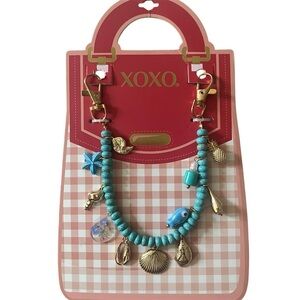 XOXO Turquoise and Gold Bag Charm